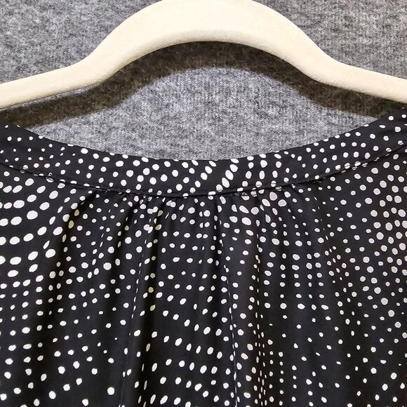 Premise Blouse Woman Size 3X Black White Polka Dot Balloon Sleeve‎ Pullover Top - Picture 11 of 16